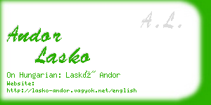 andor lasko business card